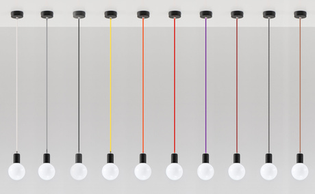 EDISON lampe suspendue noire +1x ampoule LED E27 4000K Froid 7.5W 650lm