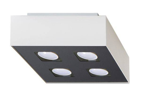 Plafond MONO 4 blanc + 4x ampoule LED GU-10 3000K Warm 7W 620lm
