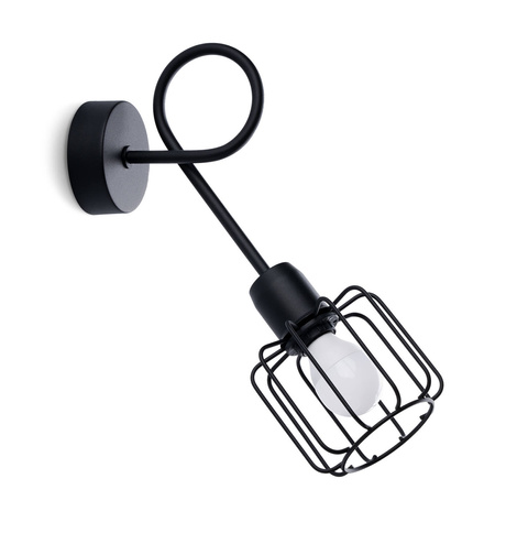 Applique BELUCI 1S noir + 1x ampoule LED E14 3000K Warm 7.5W 620lm