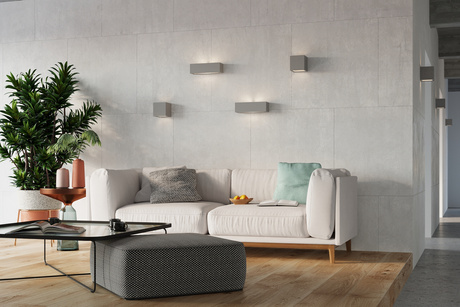 Applique en céramique VEGA gris + 1x ampoule LED E27 3000K chaude 7.5W 620lm