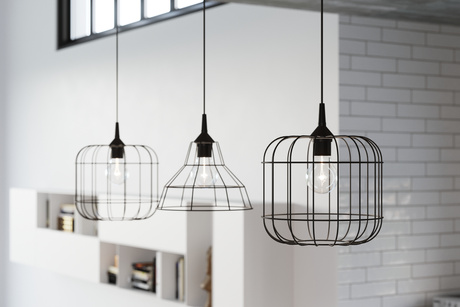 ANATA lampe suspendue noire + 1x ampoule LED E27 4000K Cold 7,5W 650lm