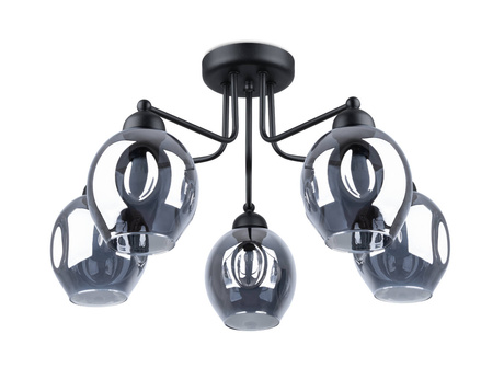 Lustre FILLAN 5 noir + 5x ampoule LED E27 3000K Warm 7.5W 620lm