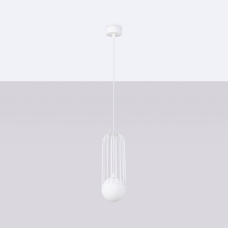 BRINA 1 lampe suspendue blanche + 1x ampoule LED G9 3000K Warm 4.5W 450lm