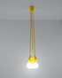 DIEGO 3 lampe suspendue jaune + 3x ampoule LED E27 4000K Froid 7,5W 650lm