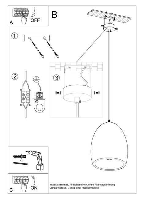 FLAWIUSZ lampe suspendue en céramique blanche + 1x ampoule LED E27 3000K Warm 7,5W 620lm