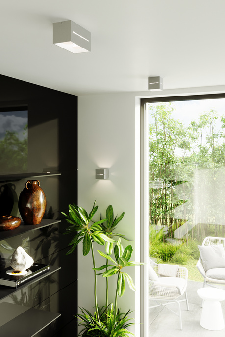 Plafond LOBO gris + 1x ampoule LED G9 4000K Froid 4.5W 530lm