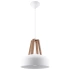 Lampe pendante CASCO blanc/bois naturel