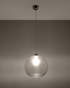 Lampe suspendue BALL transparente + 1x ampoule LED E27 3000K chaude 7,5W 620lm