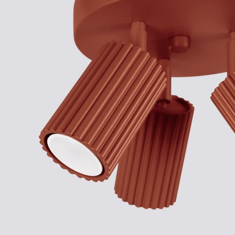 Plafonnier KARBON 3P rouge ocre