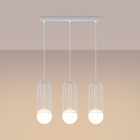 BRINA Lampe suspendue 3L blanche + 3x ampoule LED G9 3000K Warm 4.5W 450lm