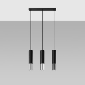 Lampe suspendue LOOPEZ 3L noir/chrome