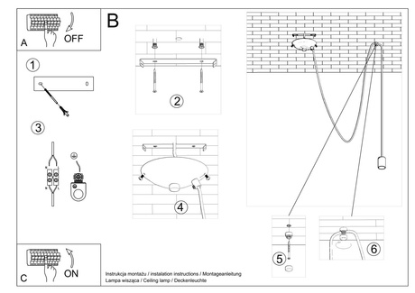 EDISON 1 LONG lampe suspendue noire + 1x ampoule LED E27 3000K Warm 7,5W 620lm