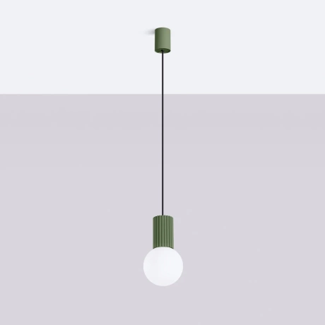 Lampe pendante HALO 1 vert olive