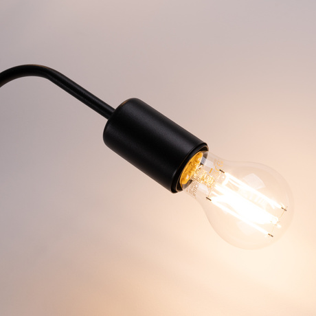 Lustre VECTOR 4 noir + 4X ampoule LED E27 3000K 7W 760lm