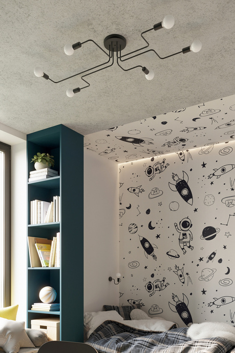 Applique VECTOR noir + 1X ampoule LED E27 3000K 7W 760lm