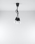 DIEGO 3 lampe suspendue noire + 3x ampoule LED E27 3000K Warm 7,5W 620lm