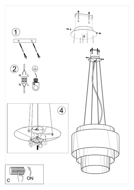 Lustre REFLEXION 50 blanc + 5x ampoule LED E27 3000K Warm 7.5W 620lm