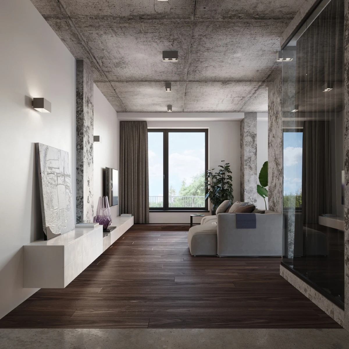 Plafonnier QUAD gris