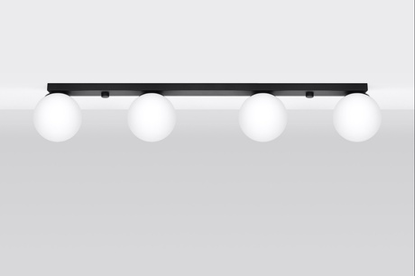 Plafond YOLI 4 noir + 4x ampoule LED G9 4000K froid 4.5W 460lm