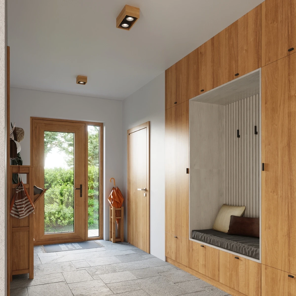 Plafonnier QUATRO 2 bois naturel