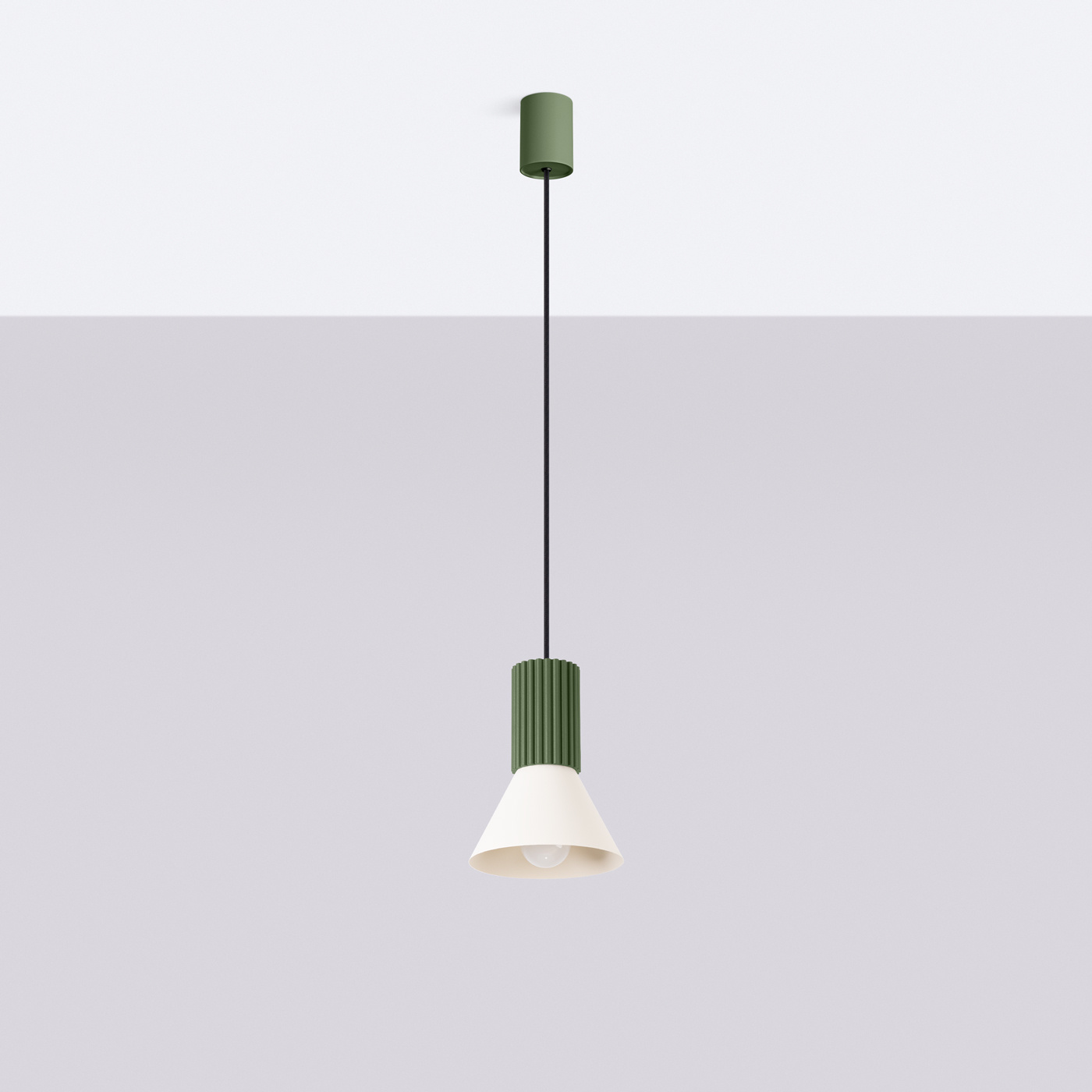 Lampe suspendue ESTRIA 1 beige/vert olive
