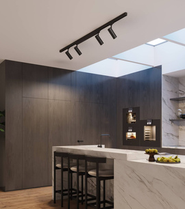 Plafonnier 5 points, système à 3 rails, TORN/LUCIE 56W LED 4000K