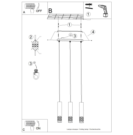 Lampe suspendue LIRO 3L blanc
