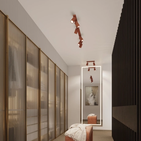 Plafonnier KARBON 2 rouge ocre