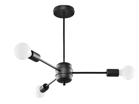 Lustre LANGO 3 noir + 3x ampoule LED E27 3000K Warm 7,5W 620lm