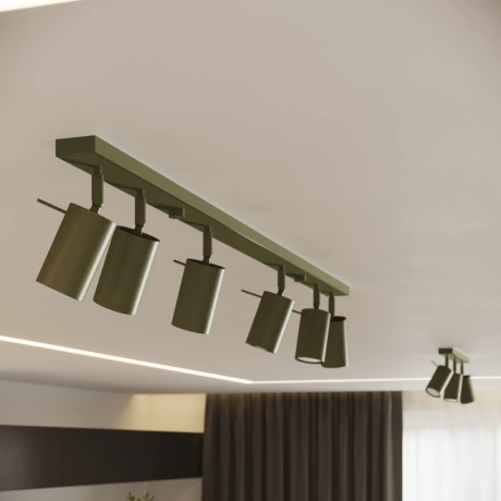 Plafonnier RING 3P vert olive