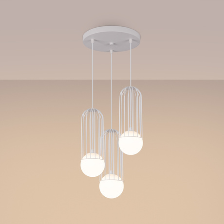 BRINA Lampe suspendue 3P blanche + 3x ampoule LED G9 3000K Warm 4.5W 450lm