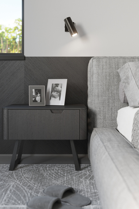 Plafond DIREZIONE 2 noir + 2x ampoule LED GU-10 4000K froid 7W 630lm