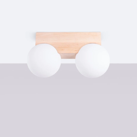 Plafonnier BULBO 2 bois naturel