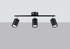 Plafond LEMMI 3 noir + 3x ampoule LED GU-10 3000K Warm 7W 510lm