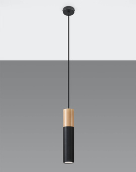 PABLO 1 lampe suspendue noire + 1x ampoule LED GU-10 4000K froide 7W 630lm