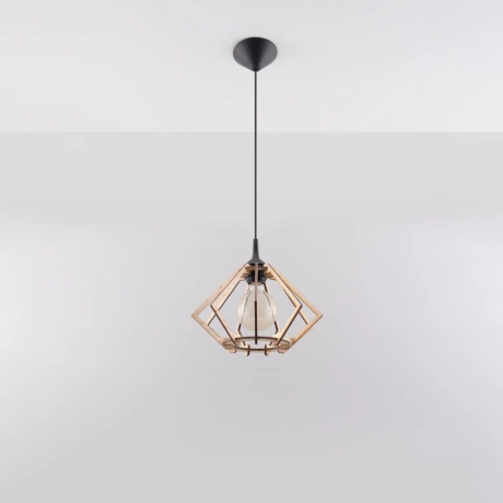 Lampe suspendue POMPELMO en bois naturel