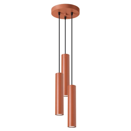 Lampe suspendue LAGOS 3P rouge ocre