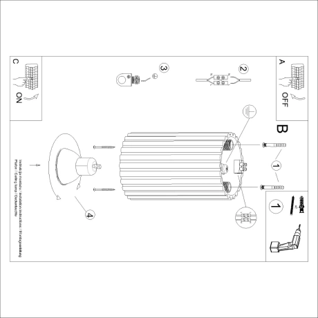 Plafonnier KARBON 10 noir