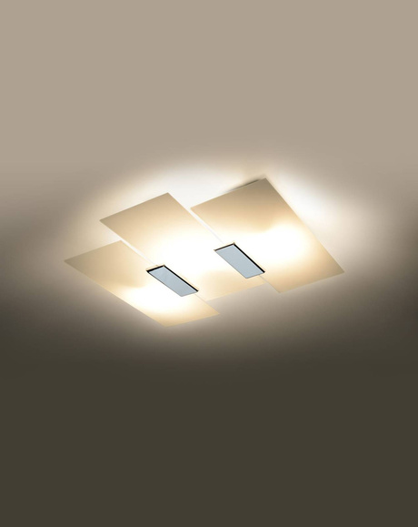 Plafond FABIANO + 3x Ampoule LED E27 4000K Froid 7.5W 650lm