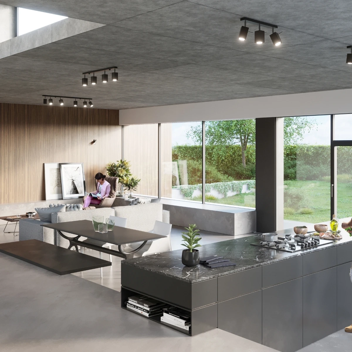 Plafonnier MERIDA 4L noir