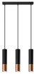 LOOPEZ Lampe suspendue 3L noir/cuivre + 3x GU-10 4000K froid 7W 630lm ampoule LED