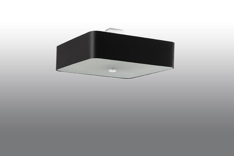 Plafond LOKKO 55 noir + 5x ampoule LED E27 4000K Froid 7.5W 650lm