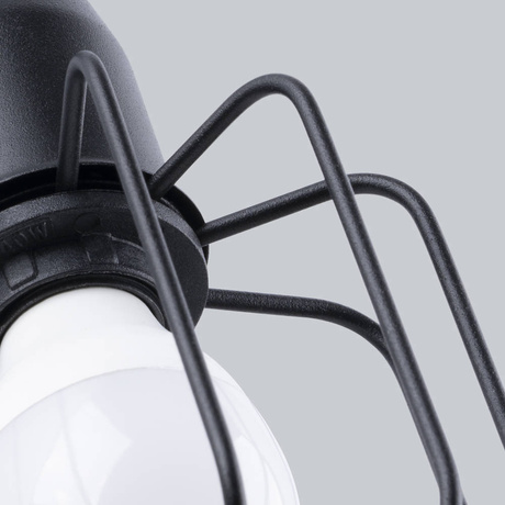 Applique BELUCI 1S noir + 1x ampoule LED E14 3000K Warm 7.5W 620lm