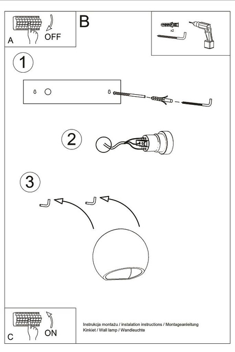 Applique en céramique GLOBE blanc + 1x ampoule LED E27 3000K Warm 7.5W 620lm