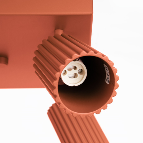 Plafonnier KARBON 4 rouge ocre