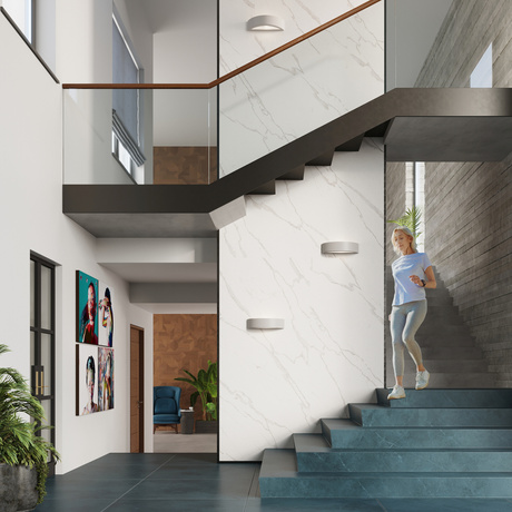 Applique en céramique ATENA gris + 1x ampoule LED E27 3000K Warm 7.5W 620lm