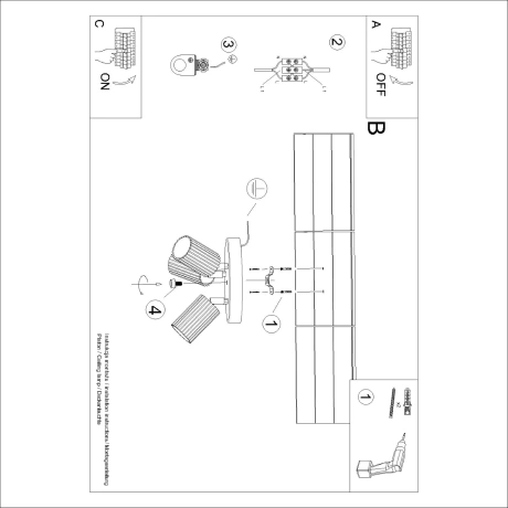 Plafonnier KARBON 3P blanc