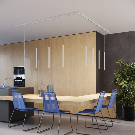 Lampe suspendue, 8 points, système de rail triphasé, PASTELO