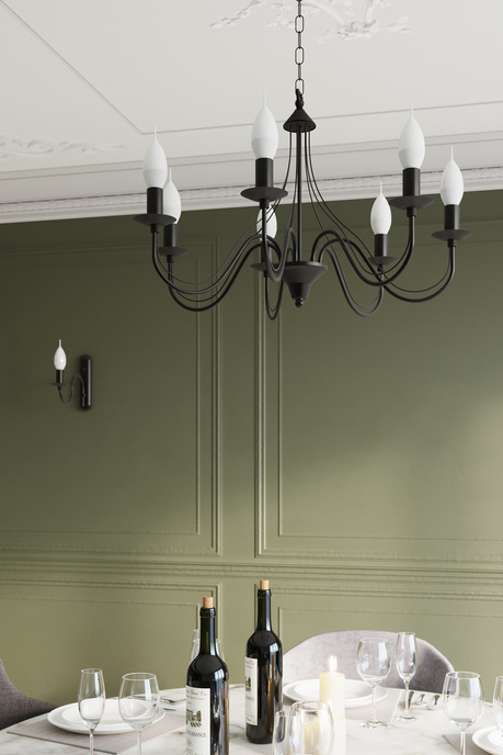 Lustre MINERWA 3 noir + 3x ampoule LED E14 4000K Froid 7.5W 650lm