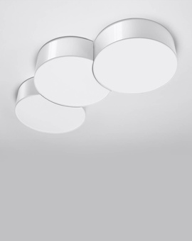 Plafond CIRCLE 3A blanc + 6x ampoule LED E27 3000K Warm 7.5W 620lm